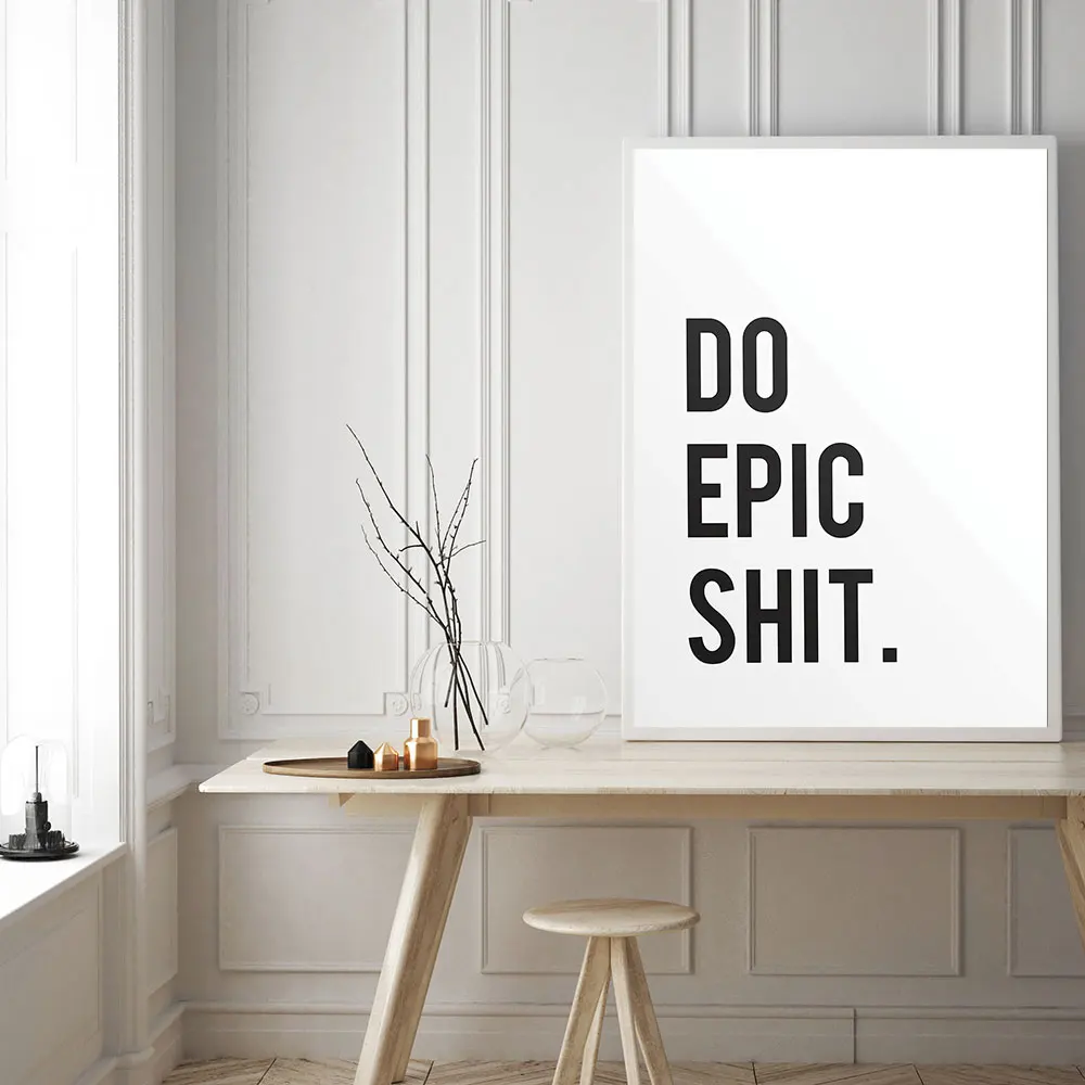 

Simple Quote Poster and Prints Black and White Nordic Style Painting Decor for Home Decorative Picture Metal Frame