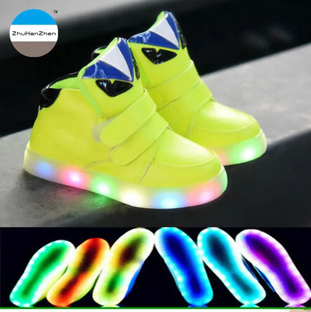 

2019 1 to 5 years old LED lights kids boots baby boys girls fashion shoes children's casual sports shoes high quality sneakers
