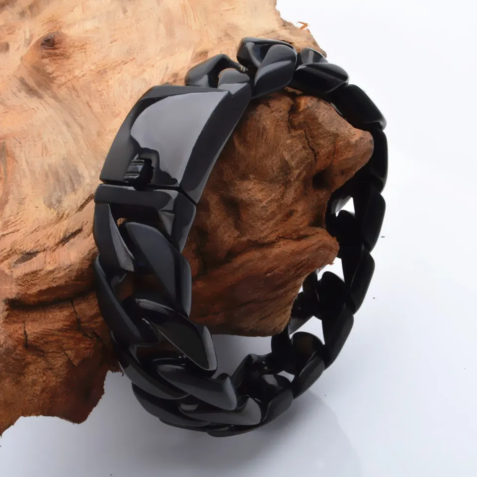 Bracciale A Catena Nera Per Motociclisti, Uomini E Motociclisti