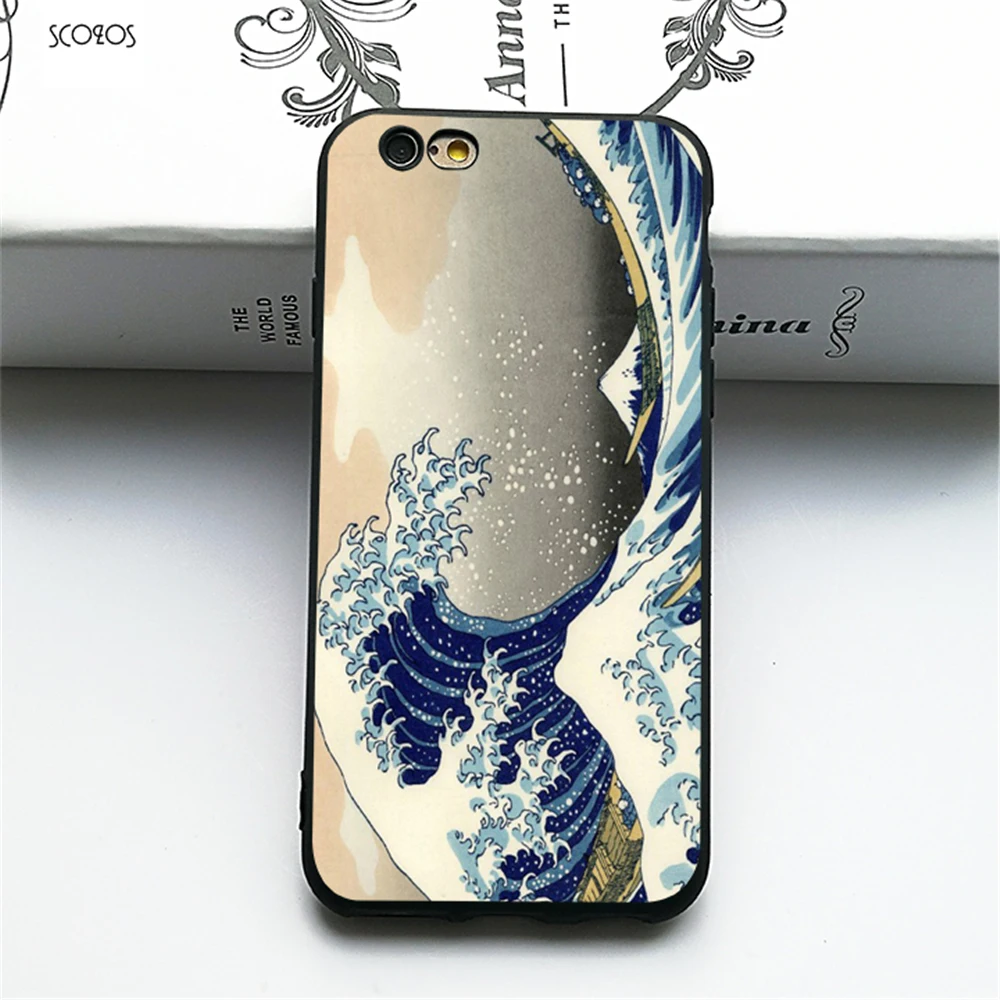 SCOZOS he Great Wave off Kanagawa Surfing phone case soft Cover For X 5 5S Se 6 6S 7 8 Plus #ta371 |
