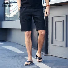 Enjeolon Лидирующий бренд, летние повседневные шорты Для мужчин Sim хлопковое одноцветное мужские шорты длиной до колена высокое качество K6426