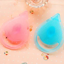 Высококачественный 1 шт случайный цвет Мягкие силиконовые поры лицо губка для чистки щетки скраб отшелушивающий удаления угрей уход за лицом инструмент