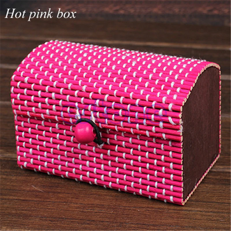 

JAVRICK Vintage Jewelry Box Ring Earrings Necklace Display Bamboo Wooden Case Jewelry Storage Box Valentine's Day Gift Organizer