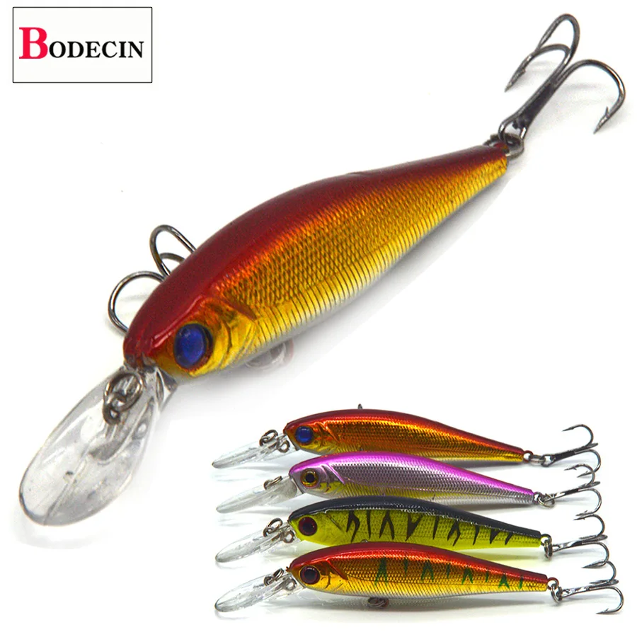 4PCS 3D Eyes Artificial Lures For Fishing Tackle Wobbler Trolling With Hooks Minnow Swimbait Cheap Sea Lures China Laser Bait (7)