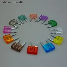 Shhworldsea автомобиль mini предохранитель Малый угол автоматический предохранитель 50pcs1A/2A/3A/5A/7.5A/10A/ 15A/20A/25A/30A/35A/40A применимо для buicktoyota