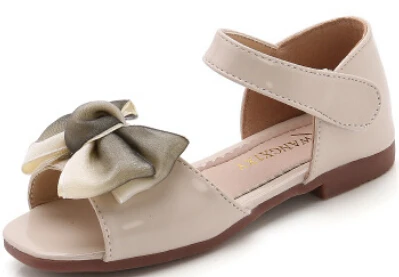 Korean version of the spring and autumn Princess children's flat shoes bow cute single shoes little girls Wedding shoes - Цвет: 2