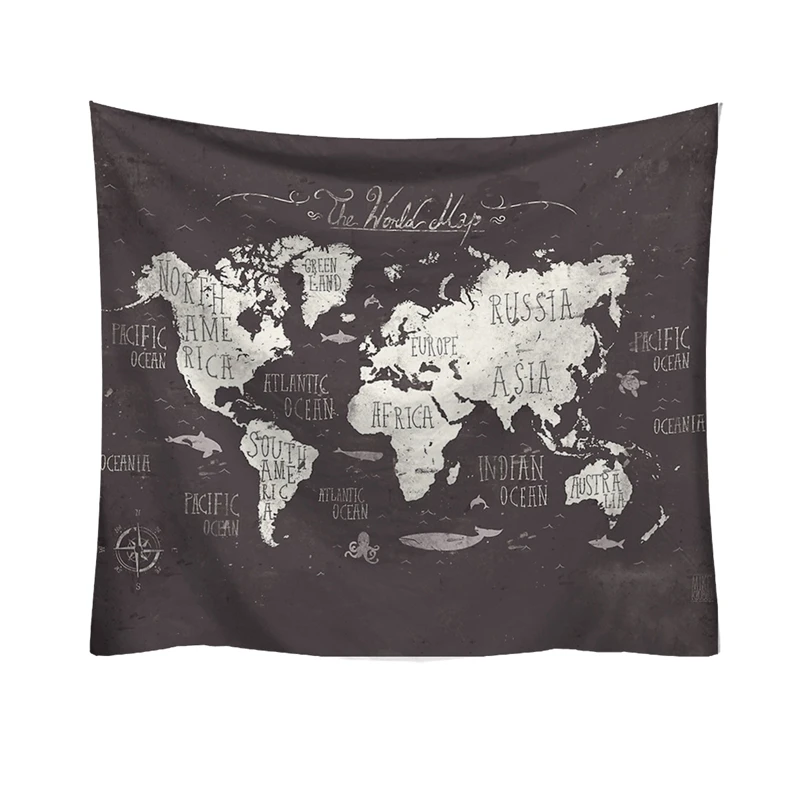 

World Map Tapestry Wall Hanging Polyester Wall Cloth Tapestries Mandala Beach Towel Bed Sheet Tablecloth Sofa Cover Home Decor