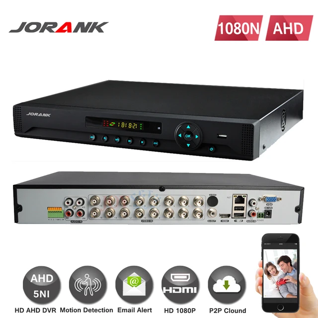 Home DVR Recorder AHD 1080P 16CH AHDNH DVR 16 Channel 2 SATA HDD Port