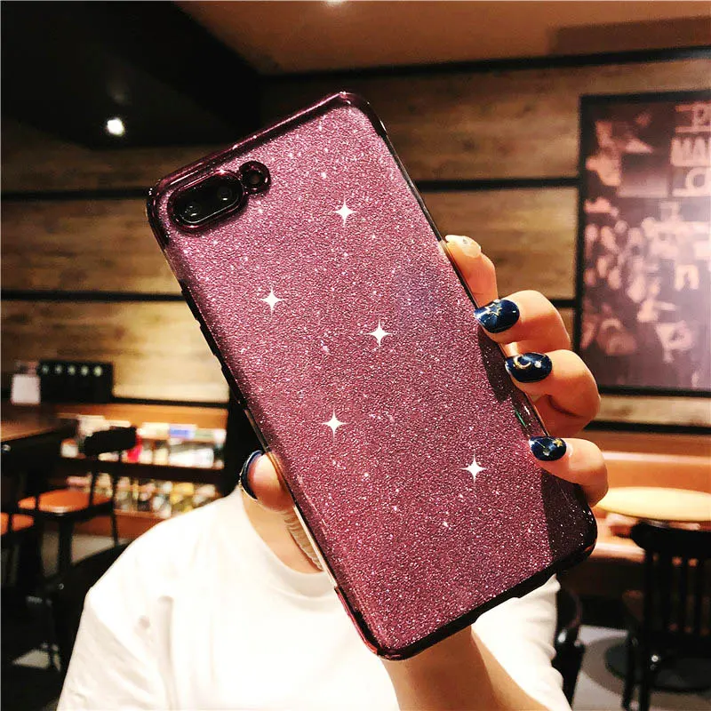 Блеск ТПУ чехол для huawei Honor 10 9 9i 8 7X 7C Y6 Y7 Prime 2018 iphone X 6 6s 7 плюс Силиконовые Bling Fundas
