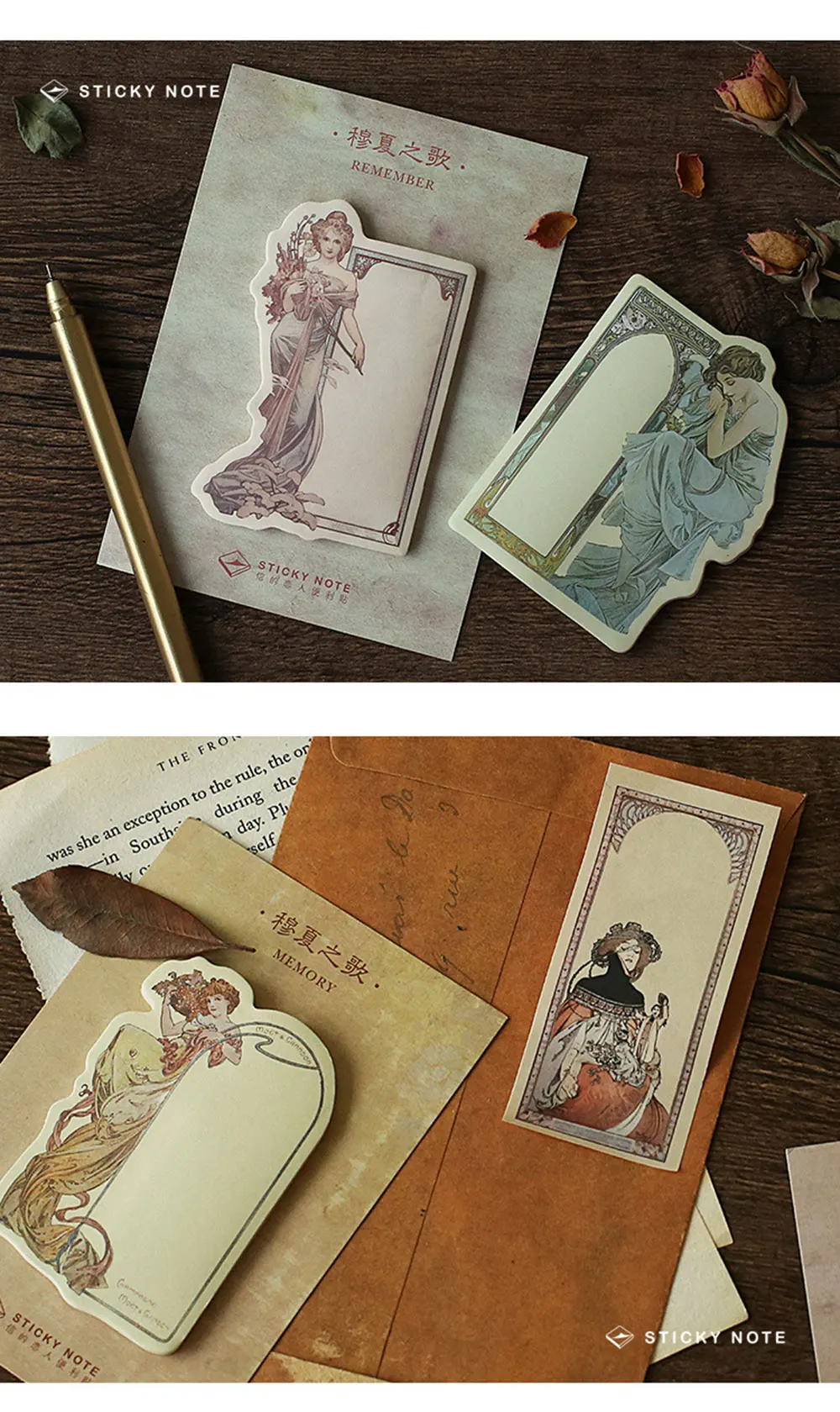 1 шт. винтажный блокнот для заметок mucha goddess бумажный пост липкая бумага для заметок блокнот канцелярские принадлежности papeleria школьные принадлежности для детей Подарки
