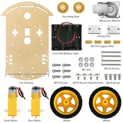 Бесплатная доставка! Двигатель умный робот шасси автомобиля/Гоночная машина box Kit скорость кодер + батарея коробка для Робот ардуино
