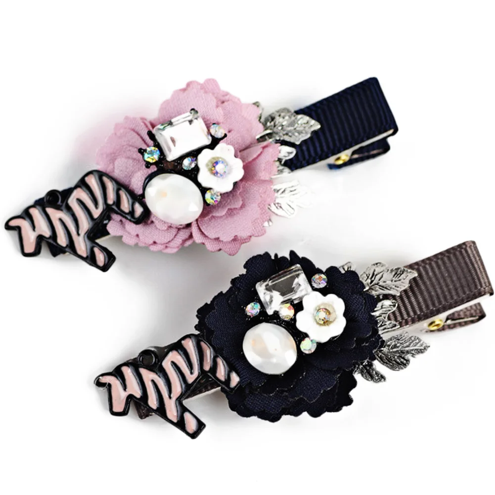 1PC Little Girls Hair Clips Cute Flower Pearl Small Barrettes Kids