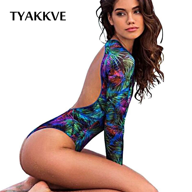high neck long sleeve swimsuit