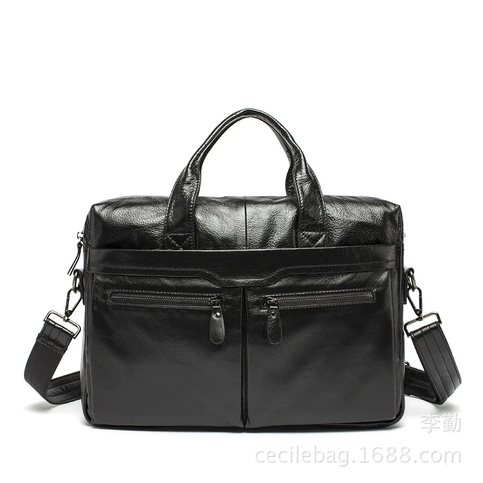 Fashion Brand Men s Handbags Business Shoulder Hand Bags Genuine Leather font b Laptop b font