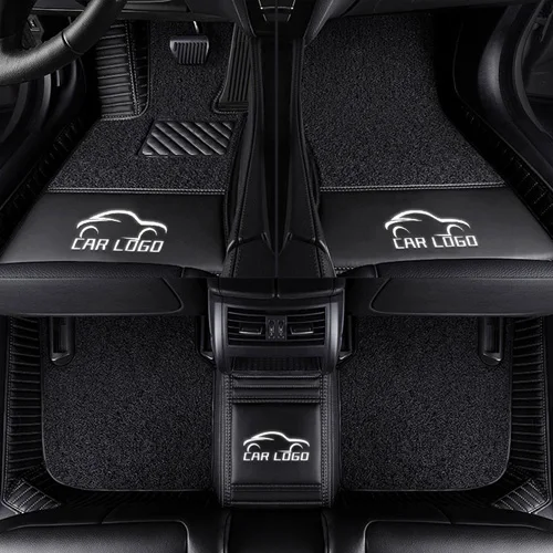Пользовательские подходят автомобильные коврики для Honda Accord Civic City Vezel Crosstour CRZ CRV URV XRV HRV Противоскользящий ковер из искусственной кожи - Название цвета: Black