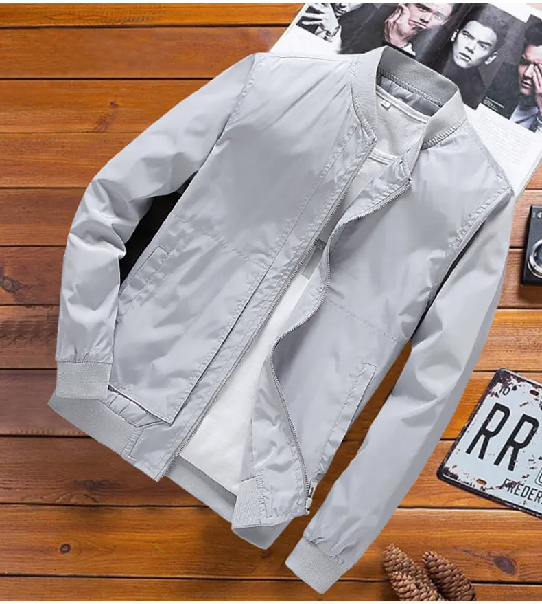 2018 Autumn Jacket Men Baseball Collar Spring Male Jackets Coat Man Flight Air Force jacket Plus Size 4XL Brand Clothing MuLS 05