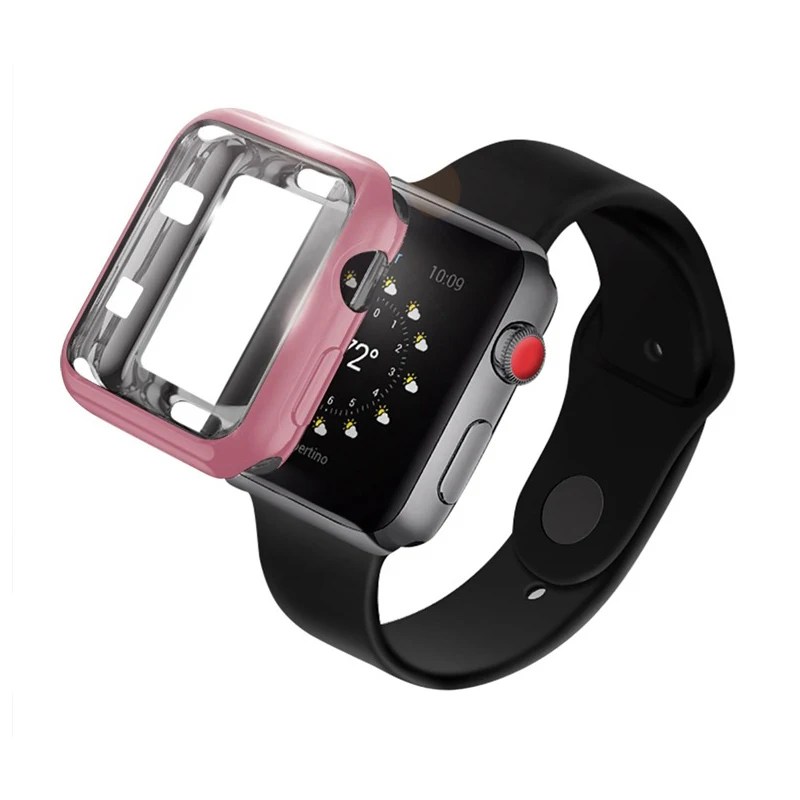Защитный чехол для экрана Apple Watch 4 3 для Iwatch 42 мм 44 мм 38 мм 40 мм ударопрочный защитный чехол - Цвет: Rose pink