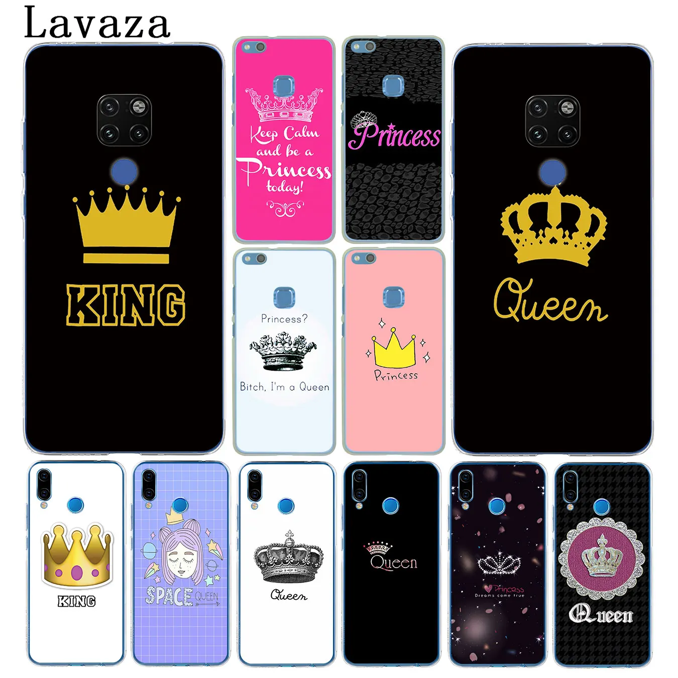 Best Lavaza Queen crown king PRINCESS pink Phone Case for Huawei Mate 30 10 20 Pro Lite Nova 5I 4 3i 3 2i 2 Lite Cover
