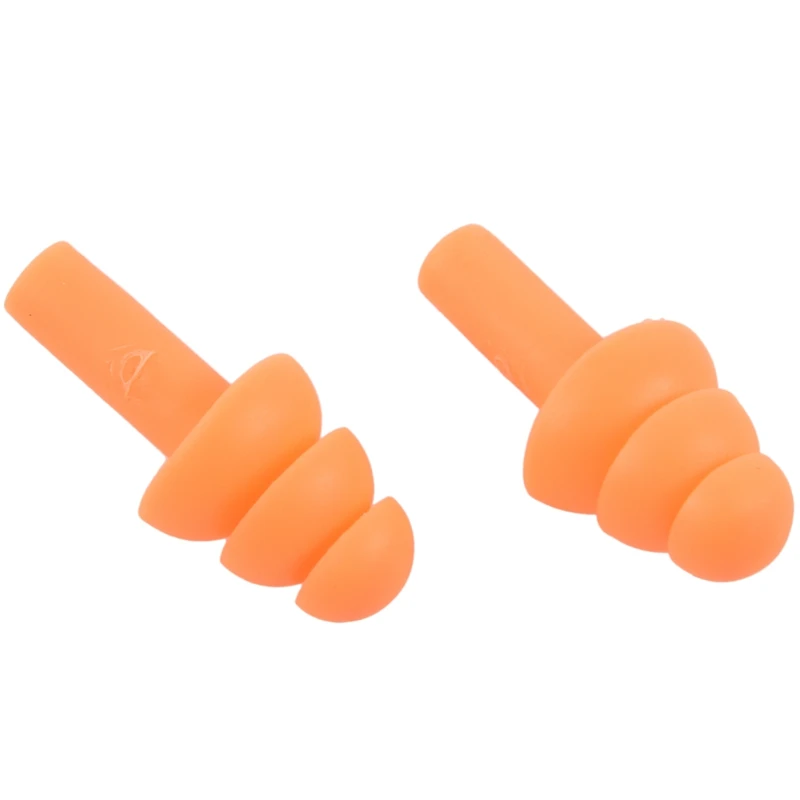 2 x защитные силиконовые плавательные затычки ушные для плавания оранжевый с Чехол#8
