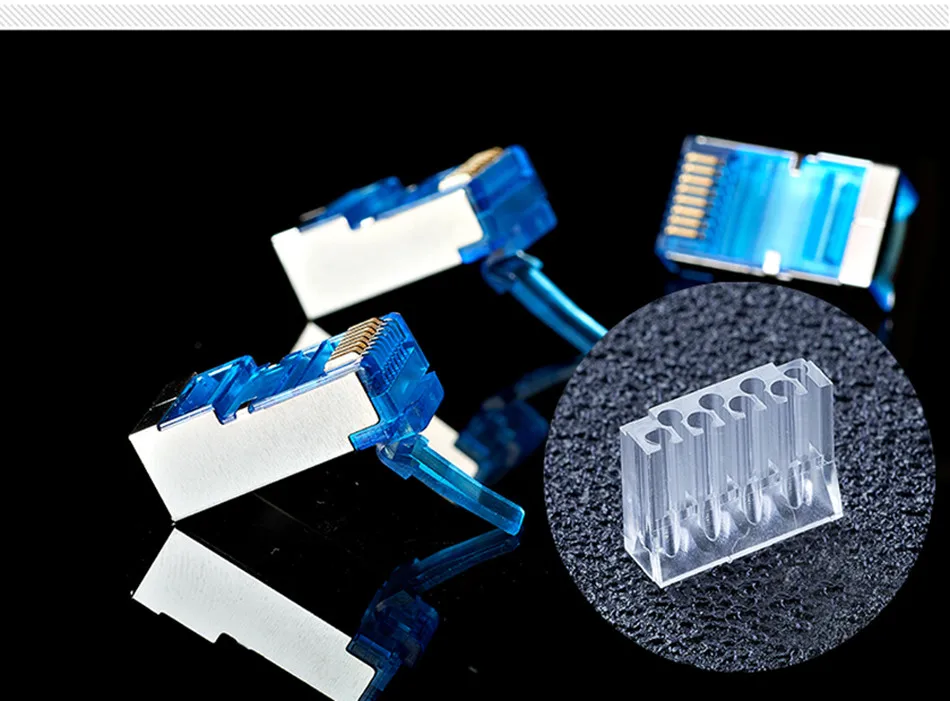 50 компл. Ethernet разъем 8P8C RJ45 Cat6 Сетевой разъем Ethernet кабели модуль штекер сетевой разъем металлический экранированный терминалы