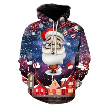 

Merry Christmas Santa Claus 3D Print Jacket Men/women Hiphop Hoodies Pullover Hat Sweatshirts Boys Fashion 2019 Tracksuirts 5XL