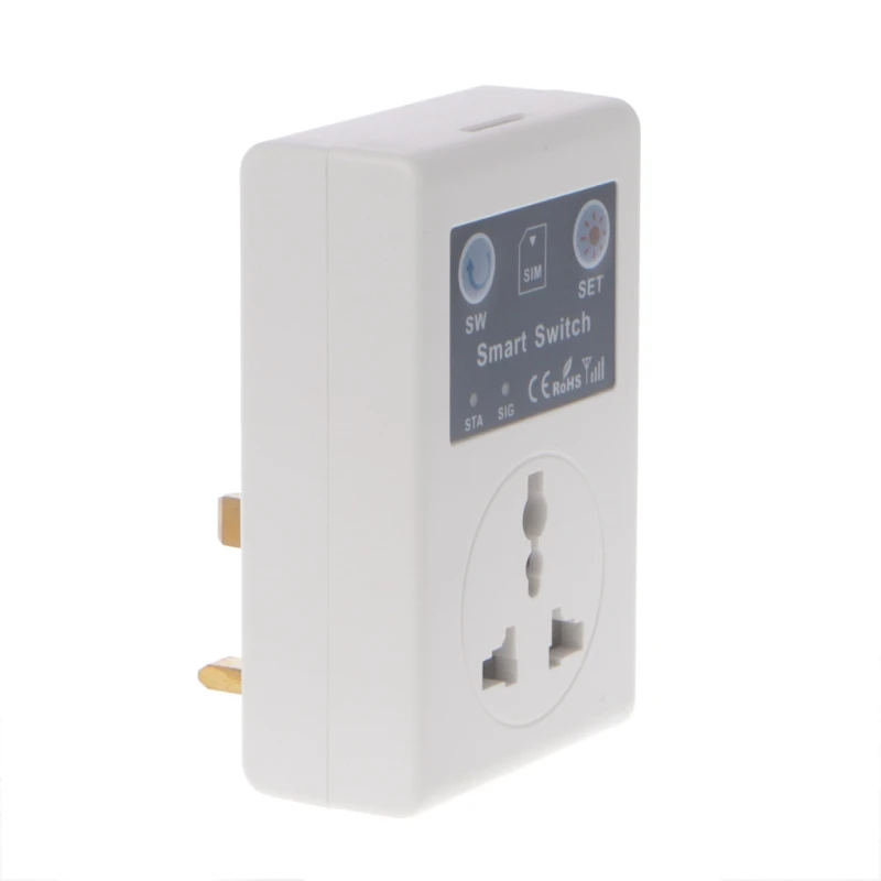 EU/UK 220V Phone RC Remote Wireless Control Smart Switch GSM Socket Power Plug