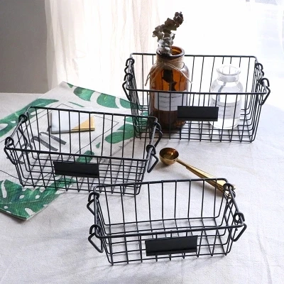 

American wrought iron retro storage basket home bathroom kitchen storage basket books snacks debris storage basket fruit basket