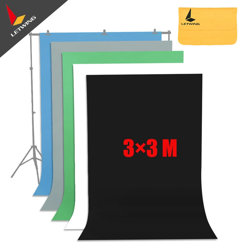 

High Quality Black Non-woven Fabric 3*3 M 10x10ft Background Backdrop for Studio Photo lighting