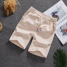 Размер M-6XL летние мужские повседневные шорты чистый цветной эластичный пояс пляжные шорты Фитнес хлопчатобумажные спортивные брюки легкие Бермуды Шорты XA602