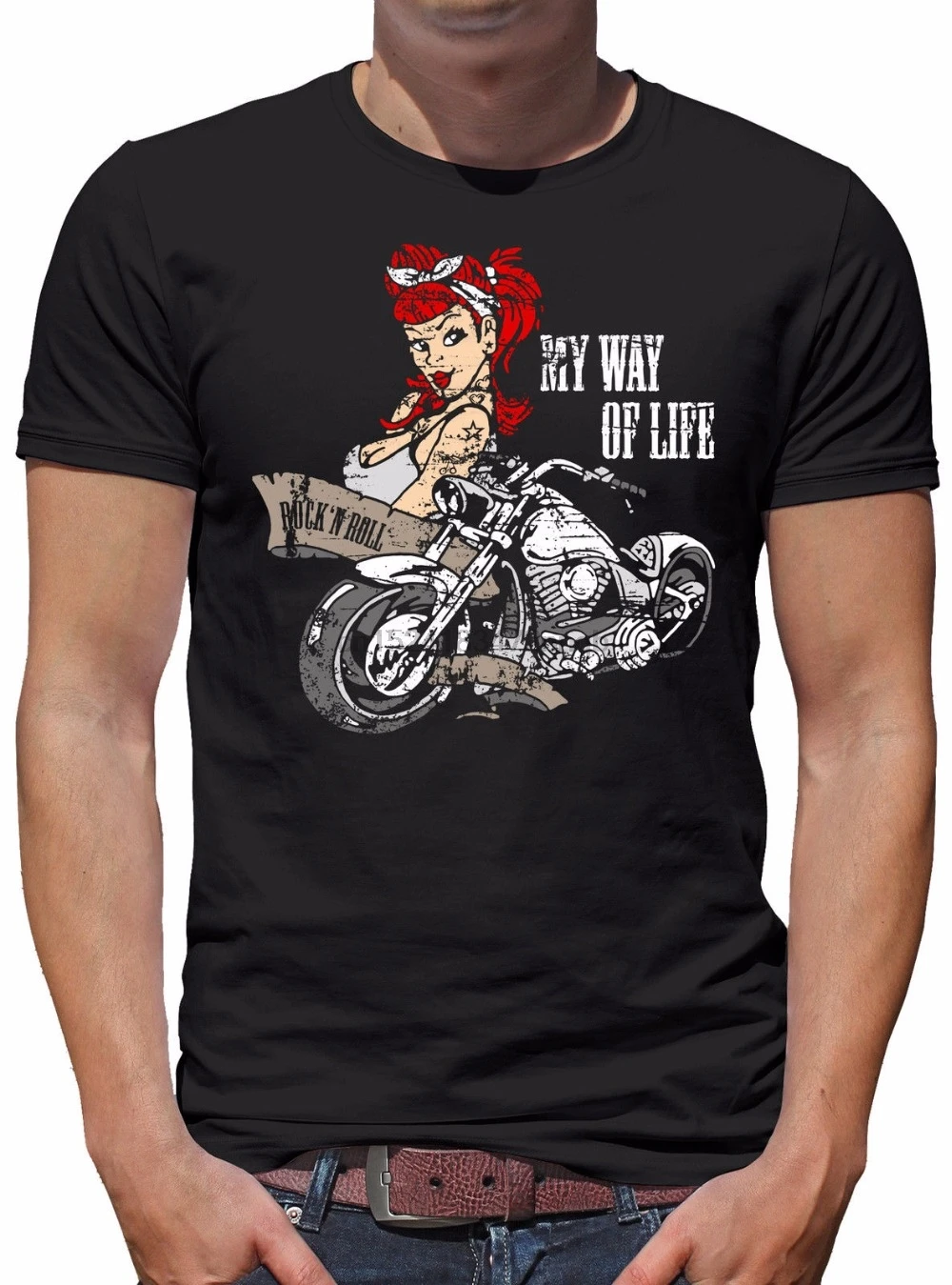 T-shirts Hearty Hot Sale Super Fashion Slim Fit T Shirts Biker Girl Tattoo T-shirt Muscle Men Men& Tee Shirts Tops & Tees