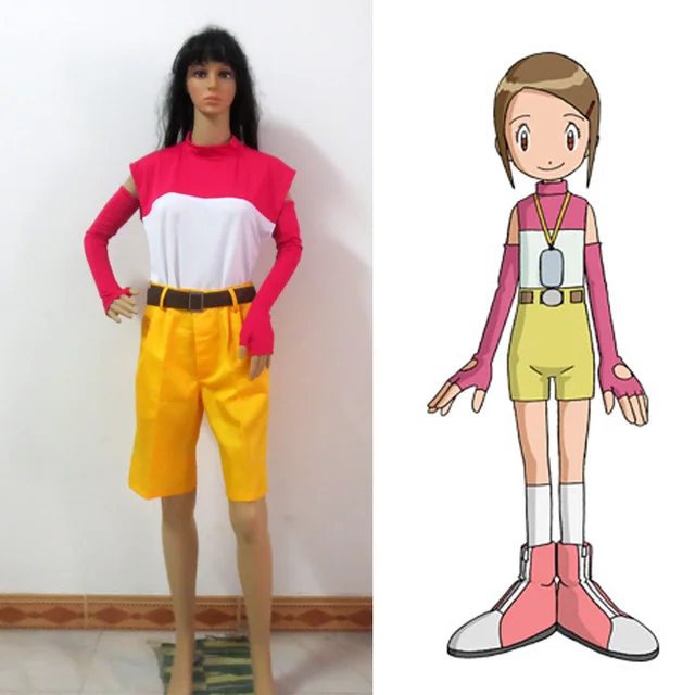 Digimon Adventure 2 Yagami Hikari Cosplay Costume Tailor Made Free 