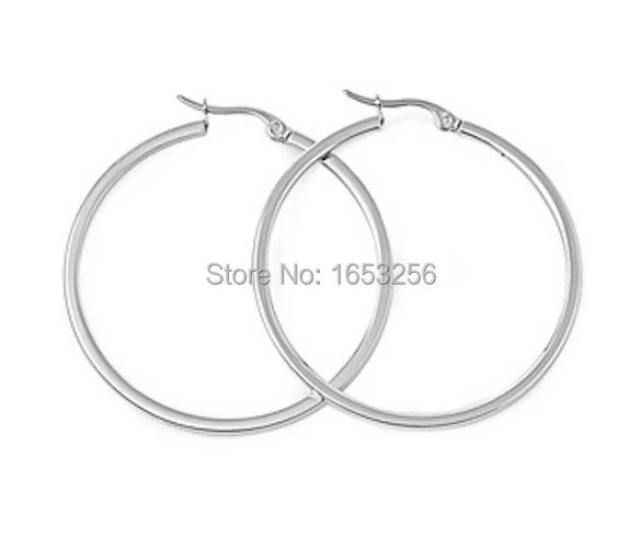 

Lot 5pair of in bulk Large 60mm Sleek Surgical Stainless Steel Grade Hypoallergenic Hoop Earrings