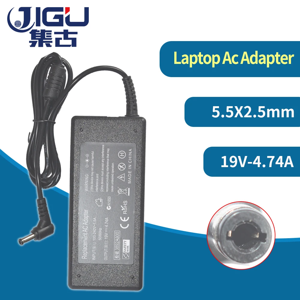 

JIGU 19V4.74A 90w AC Power Adapter Laptop Charger For Toshiba Satellite A300 A200 A100 C850 C850D L850 L850D L855 L750 L650 L500