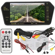 7 ''TFT lcd MP5 bluetooth автомобильное зеркало заднего вида монитор+ реверсивная Автомобильная камера беспроводной RCA видео приемник передатчик