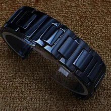 Новое поступление, сменные Черные Керамические Ремешки для наручных часов для мужчин и женщин, аксессуары для часов, ремешок, браслет, ремешок 14 мм, 20 мм, керамический ремешок для наручных часов