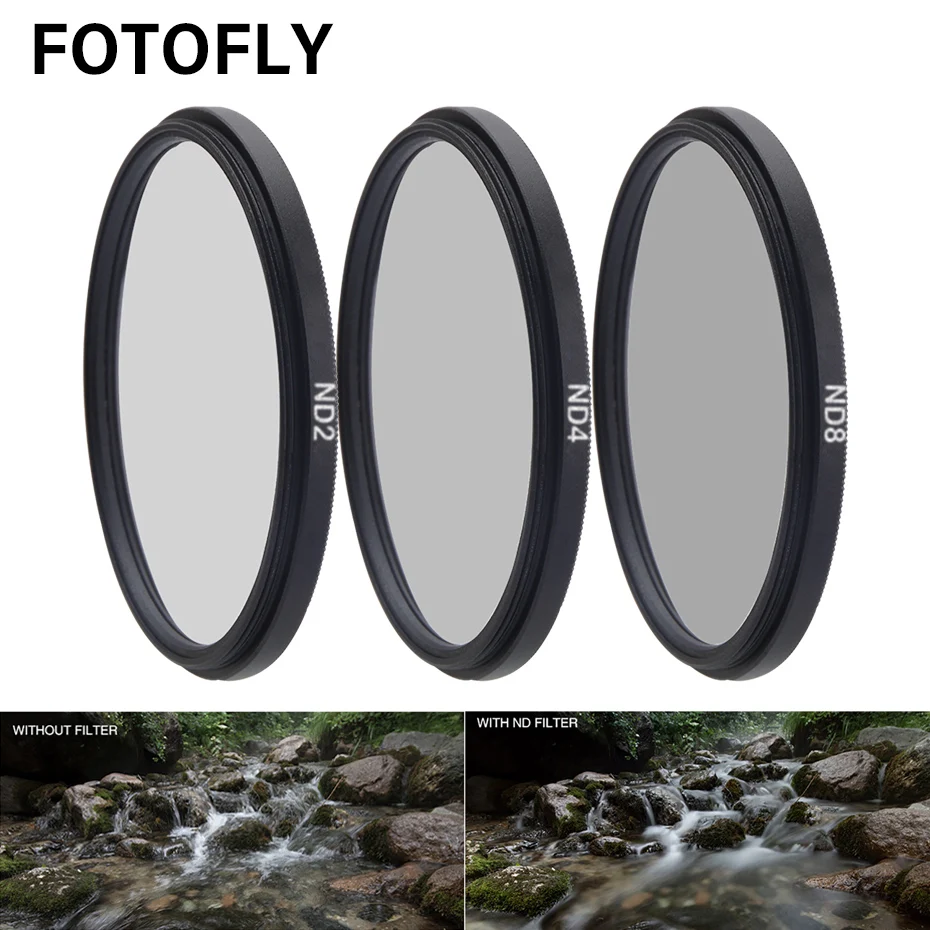 

Neutral Density Camera Filter 37 40.5 43 46 49 52 55 58 62 67 72 77 MM ND2/4/8 Multi-Layer Coating Films Filters For Camera Lens