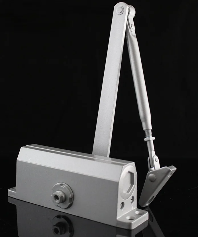 

funssor Max. 60KG Middum Door Closer - Silver, Aluminum Finish 2-Section Speed Adjustable