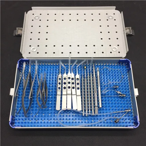 21 шт./компл. луший офтальмологический катаракты глаз микрохирургии хирургических инструментов с Чехол - Цвет: A set