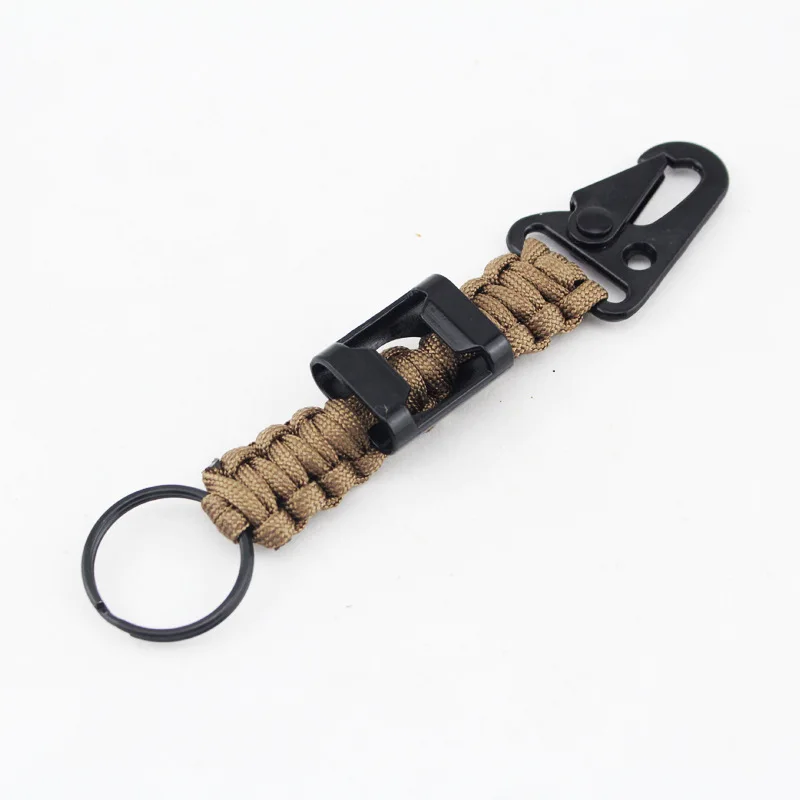 مضفر بقاء المفاتيح الرجال متعددة وظيفة Paracord التمويه في الهواء الطلق التخييم الطوارئ حبل حلقة رئيسية مع فتاحة الزجاجات