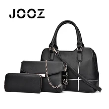 Marca de lujo del color del caramelo de señora handbag 3 unids jooz compuesto bolsas set remiendo de las mujeres de crossbody del hombro messenger bag chica embrague