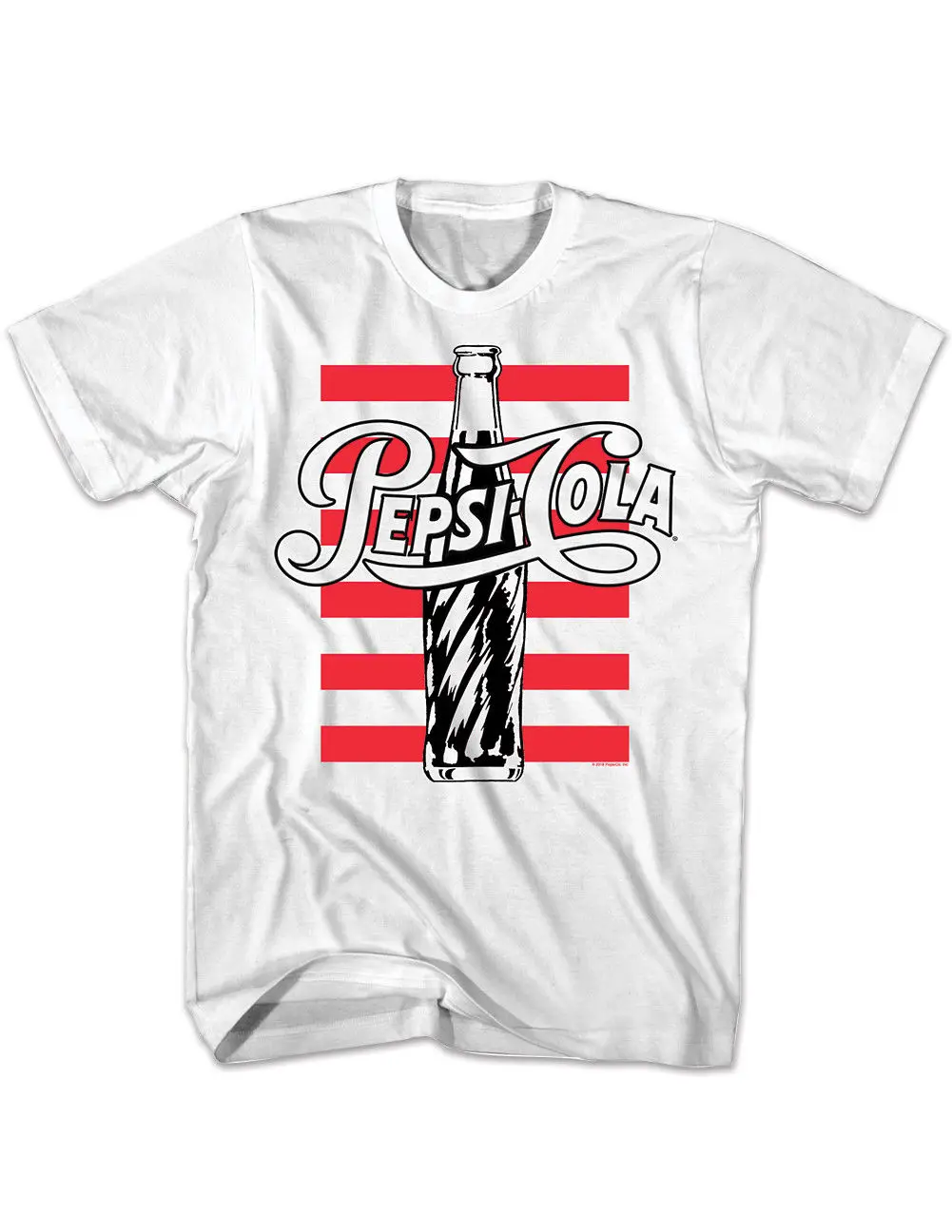 

NEW NWT Pepsi Cola Retro Flag White T-Shirt, Officially Licensed Large T Shirt O-Neck Fashion Casual High Quality