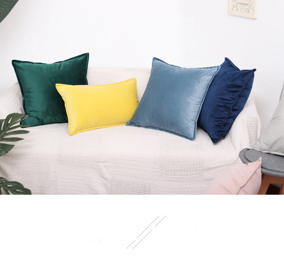 Роскошная модная Высококачественная бархатная наволочка для подушки зеленого, розового, синего, серого цвета, наволочка, наволочка для дома, декоративная диванная подушка