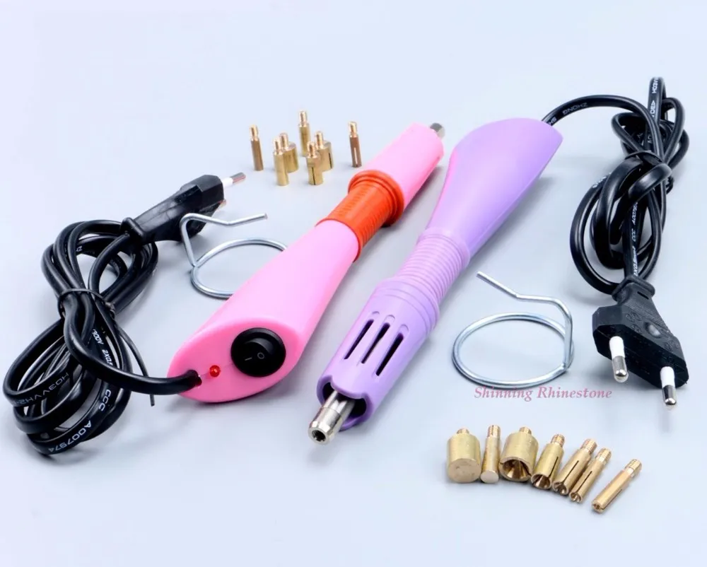 Fast Heated Hotfix Rhinestone Pink Choice Hot Fix Applicator Iron-on Wand  Heat-fix Tool Gun 7 Tips Garment Beads Dropshipping