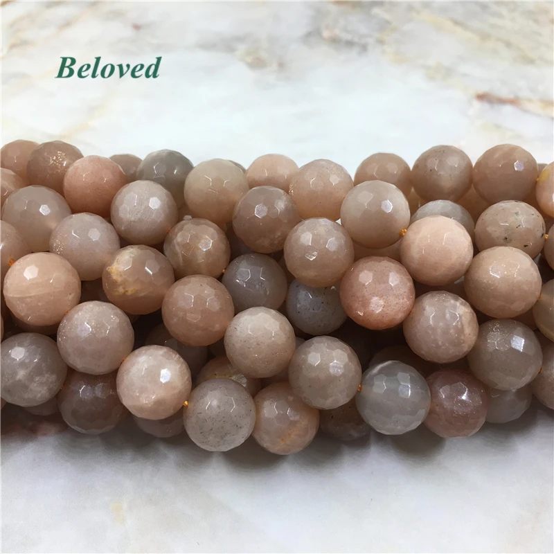 

High Quality Flash Moonstone Loose Beads, Round Polished Sunstone Gems Strand Beads For Jewelry Making, BG18088