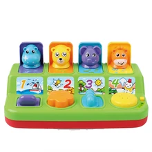 Интерактивные всплывающие животные, игрушки для малышей, Обучающие Развивающие игрушки для детей, электронные развивающие игры, милые музыкальные головоломки, игрушки