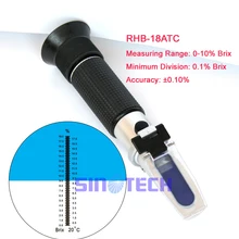 6 шт./лот ручной резки жидкий рефрактометры Brix(0-18% Brix) RHB-18ATC