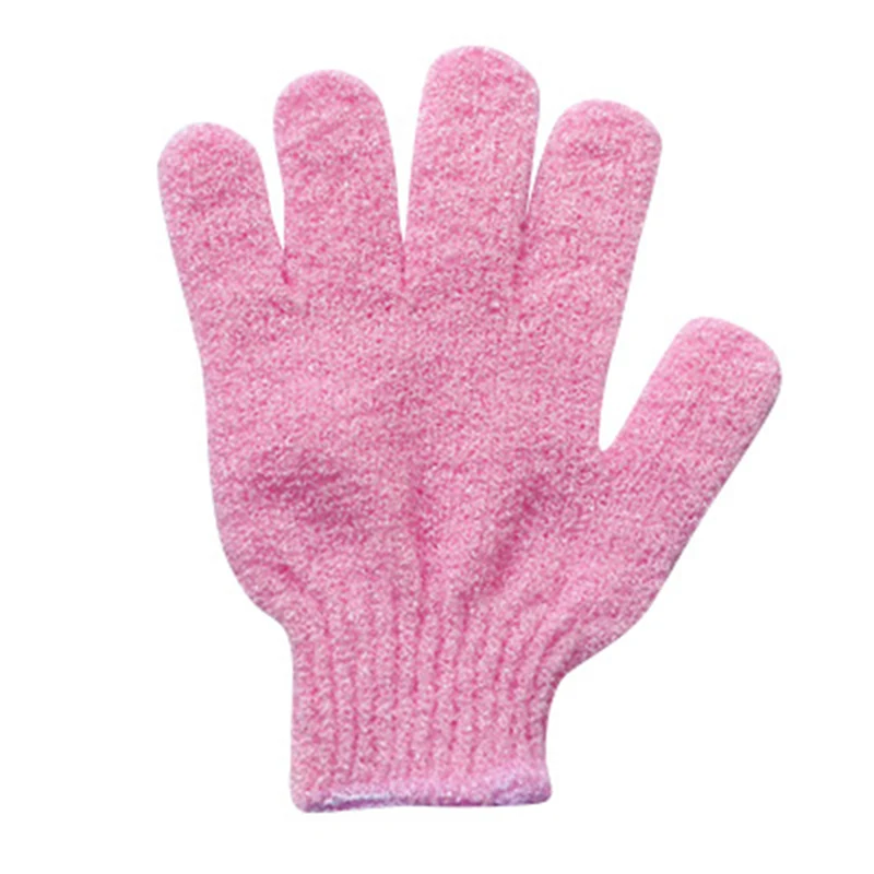 Пять пальцев банное полотенце в виде перчатки Ванна Душ конфеты цвета мытье тела кожи спа ванна скруббер Чистая щетка банные удобства многоцветный - Цвет: pink