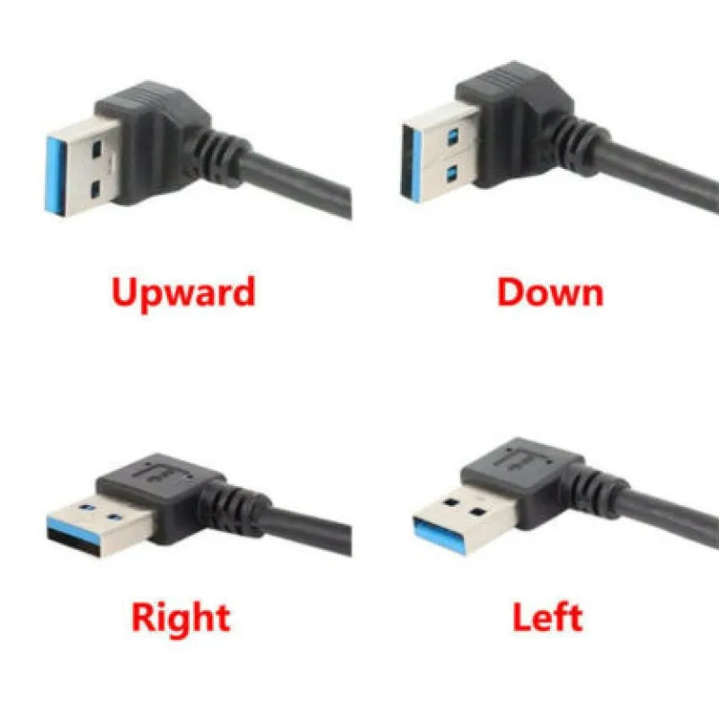 10 шт. 90 градусов угол USB 3,0 удлинитель мужчин и женщин Кабель-адаптер шнур 30 см