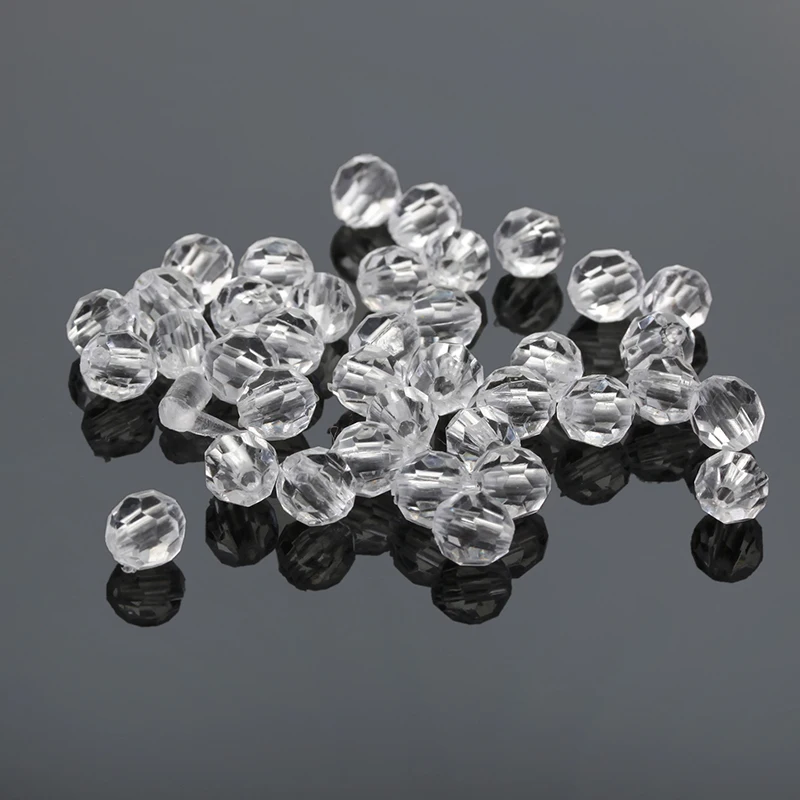 

6mm 1000pcs/lot Transparent Acrylic Spacer Beads Loose Faceted Beads For DIY Jewelry Making