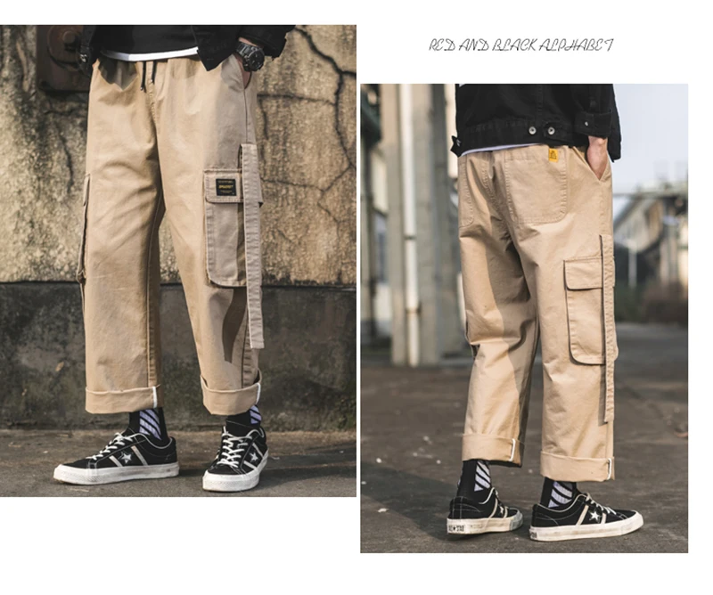 Korean Streetwear Harajuku Pants Men Fashion Street Style Cargo Pants  (59)